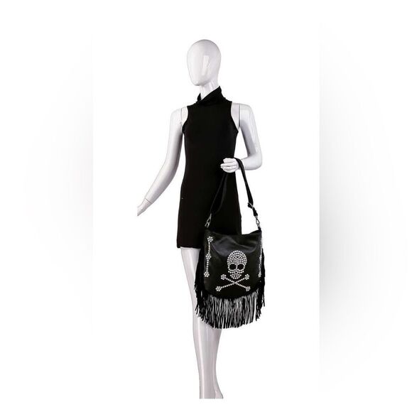 Pixies Lounge Handbags - Jolly Roger Fringe Skull Handbag
